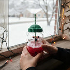 2025 New Bear-Shaped Glass Coffee Tumbler, with Straw, Cute Bear Coffee Tumbler, Iced Coffee Tumbler, Bear Gift